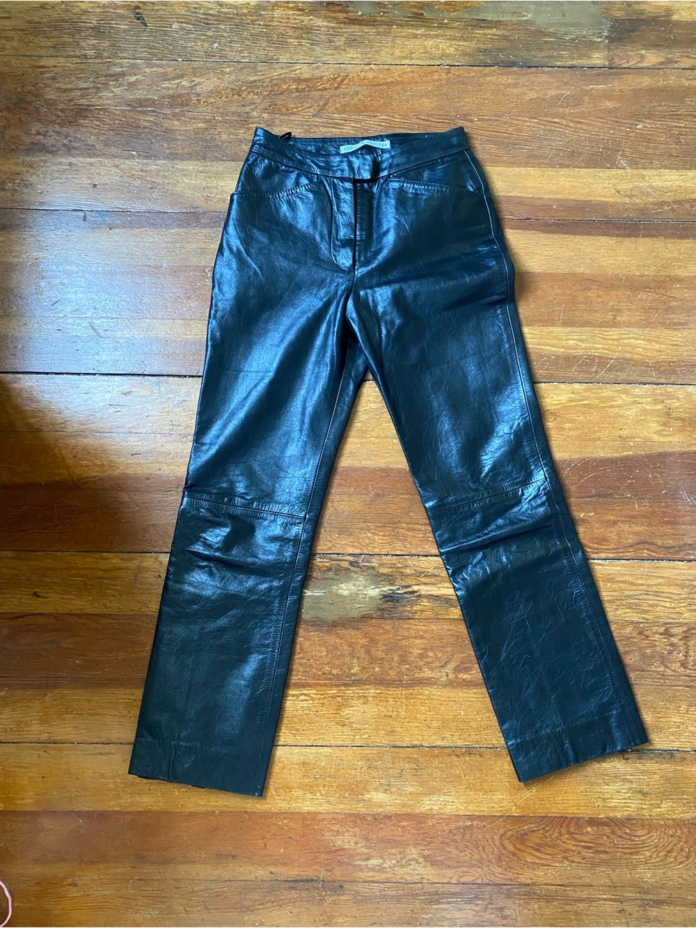 Tommy Hilfiger Black Leather Pants Mid Rise.